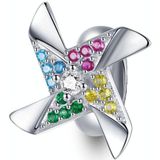 S925 Sterling Silver Colorful Little Windmill Beads DIY Bracelet Necklace Accessories