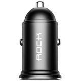 ROCK H11 4.8A 24W Mini Dual USB Car Charger(Black)