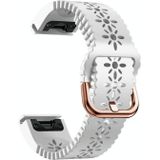Voor Garmin Fenix 7S Solar 20 mm dames siliconen horlogeband met veterpons