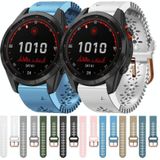 Voor Garmin Fenix 7S Solar 20 mm dames siliconen horlogeband met veterpons