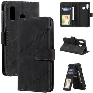 For Samsung Galaxy A40 Skin Feel Business Horizontal Flip PU Leather Case with Holder & Multi-Card Slots & Wallet & Lanyard & Photo Frame(Black)