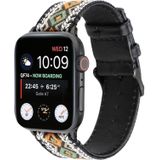 For Apple Watch Series 5 & 4 40mm / 3 & 2 & 1 38mm Ethnic Style Genuine Leather Strap(Retro)