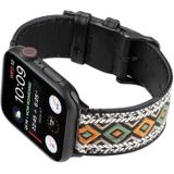 For Apple Watch Series 5 & 4 40mm / 3 & 2 & 1 38mm Ethnic Style Genuine Leather Strap(Retro)