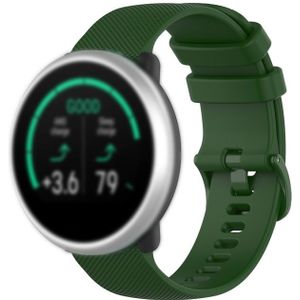 For Polar Ignite 20mm Small Plaid Texture Silicone Wrist Strap Watchband(Army Green)