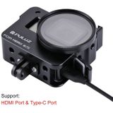 PULUZ Housing Shell CNC Aluminum Alloy Protective Cage with 52mm UV Lens for GoPro HERO(2018) /7 Black /6 /5(Black)