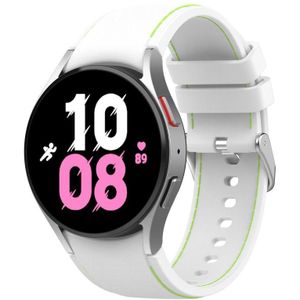 Voor Samsung Galaxy Watch5 / Watch5 Pro / Watch4 Universele lederen textuur siliconen horlogeband (wit + groen)