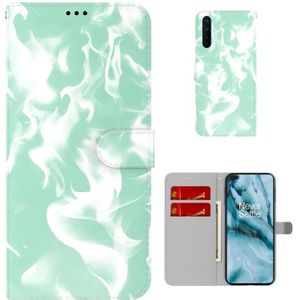 For OnePlus Nord Cloud Fog Pattern Horizontal Flip Leather Case with Holder & Card Slot & Wallet(Mint Green)