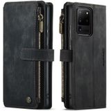 Voor Samsung Galaxy S20 Ultra 5G Caseme-C30 PU + TPU Multifunctionele Horizontale Flip Leren Case Met Houder & Card Slot & Portemonnee & Rits Pocket (Zwart)