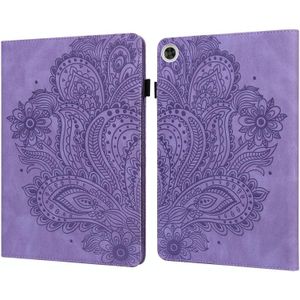 Voor Huawei Mediapad Geniet van Tablet 2 10.1 Peacock Embossed Pattern TPU + PU Horizontal Flip Leather Case met Holder & Card Slots & Wallet & Sleep / Wake-up Function(Purple)