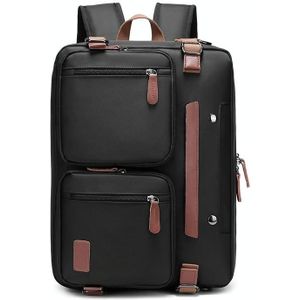 10001 Business Computer Backpack Multifunctional Simple Waterproof Nylon Travel Backpack  Size: 17.3 inch(Black)