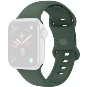 Silicone Replacement Watchbands  Size: Small Code For Apple Watch Series 6 & SE & 5 & 4 44mm / 3 & 2 & 1 42mm(Dark Green)