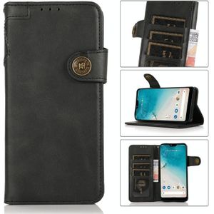 For Motorola Moto G50 KHAZNEH Dual-Splicing Cowhide Texture Horizontal Flip Leather Case with Holder & Card Slots & Wallet & Lanyard(Black)