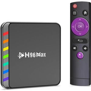 H96 Max W2 4K Ultra HD Android 11.0 Smart TV Box met afstandsbediening  Amlogic S905W2 Quad-Core  4GB+32GB (UK-stekker)