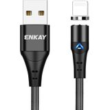 ENKAY 3A USB naar 8-pins magnetische snellaadgegevenskabel met LED-licht  lengte: 2 m