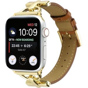 Voor Apple Watch Ultra 49mm / Series 8&7 45mm / SE 2&6&SE&5&4 44mm / 3&2&1 42mm D-gesp gewone lederen horlogeband