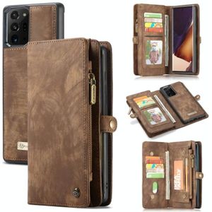 For Samsung Galaxy Note20 Ultra CaseMe-008 Detachable Multifunctional Horizontal Flip Leather Case with Card Slot & Holder & Zipper Wallet & Photo Frame(Brown)