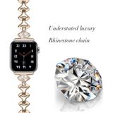 Sector Shape Diamond Metal vervangende band horlogeband voor Apple Watch Series 6 & SE & 5 & 4 40mm / 3 & 2 & 1 38mm (ROSE GOUD)
