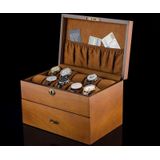 Wooden Double-Layer Watch Storage Box With Lock Jewelry Collection Display Box  Specification: 20 Epitope