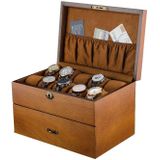 Wooden Double-Layer Watch Storage Box With Lock Jewelry Collection Display Box  Specification: 20 Epitope