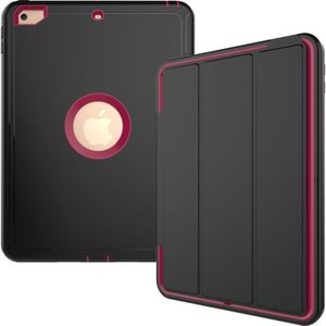 For iPad 9.7 (2018) & iPad 9.7 (2017) 3-fold Magnetic Protective Case with Smart Cover Auto-sleep & Awake Function(Magenta)