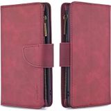 For iPhone 6 Skin Feel Detachable Magnetic Zipper Horizontal Flip PU Leather Case with Multi-Card Slots & Holder & Wallet & Photo Frame & Lanyard(Red)
