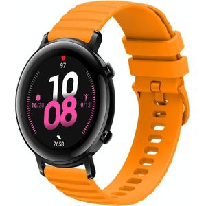 Voor Huawei Watch GT2 42 mm 20 mm golvend puntpatroon effen kleur siliconen horlogeband