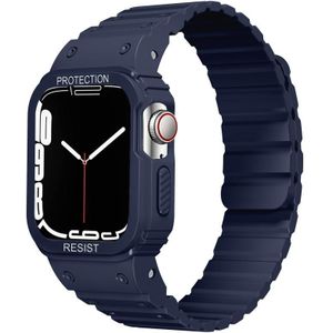 Siliconen geïntegreerde frame horlogeband voor Apple Watch Series 8 & 7 45 mm / SE 2 & 6 & SE & 5 & 4 44 mm