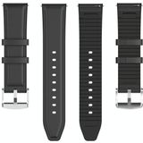 22mm Silicone Leather Replacement Strap Watchband for Huawei Watch GT 2 46mm(Black)