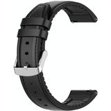 22mm Silicone Leather Replacement Strap Watchband for Huawei Watch GT 2 46mm(Black)