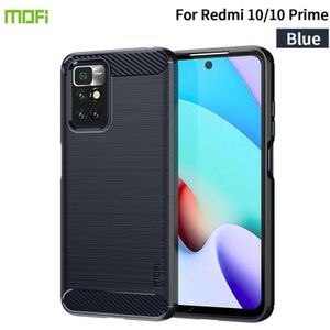 Voor Xiaomi Redmi 10/10 Prime Mofi Gentless Series Geborsteld Textuur Koolstofvezel Zachte TPU Telefoonhoes