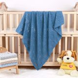 Multifunctional Baby Knit Love Hollow Windproof Air Conditioner Blanket Cover  Size:100x80cm(Denim Blue)