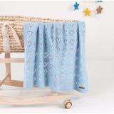 Multifunctional Baby Knit Love Hollow Windproof Air Conditioner Blanket Cover  Size:100x80cm(Denim Blue)