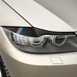 1 Pair Three Color Carbon Fiber Car Lamp Eyebrow Decorative Sticker for BMW E90 / 318i / 320i / 325i 2005-2008  Drop Glue Version