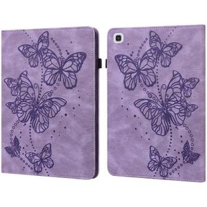 Voor Samsung Galaxy Tab A7 10.4  T500 / T505 Reliëf Butterfly Pattern Horizontal Flip Lederen Tablet Case (Purple)