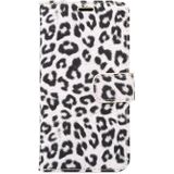 For  iPhone X  Leopard Pattern PU + PC Horizontal Flip Leather Protective Case with Holder & Card Slots(White)