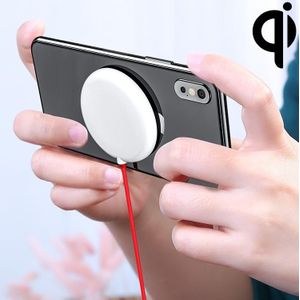 W1 10W Portable Suction Cup Mobile Phone Fast Charging Wireless Charger  Suitable for iPhone 8 / X  Length: 1.5m(Grey White)