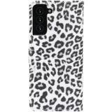 For Samsung Galaxy S21 5G Leopard Pattern Horizontal Flip Leather Case with Holder & Card Slots(White)