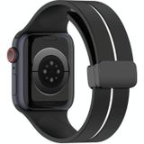 Tweekleurige siliconen horlogeband met vouwsluiting voor Apple Watch Ultra 49 mm (zwart + wit)
