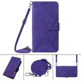 Voor Tecno Pova 3 LE7 Crossbody 3D Reliëf Flip Lederen Telefoon Case (Paars)