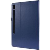 For Samsung Galaxy Tab S7+ T970/T976B 2-Folding Business Horizontal Flip PU Leather Case with Card Slots & Holder(DeepBlue)