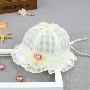 MZ5922 Lace Flower Princess Hat Summer Thin Baby Hat Sun Protection Hat  Size: 46cm(Light Yellow)