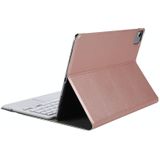A11-A 2 in 1 Removable Bluetooth Keyboard + Protective Leather Case with Touchpad & Holder for iPad Pro 11 2021 / 2020 / 2018  iPad Air 2020(Rose Gold)