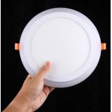 18W + 6W White + Blue Round LED Double Panel Light  Wide Voltage Isolation Two Color Wall Ceiling Lamp with 3 luminescence Mode  AC 100-265V  Size: 245x245x10mm  Cutout Size: 210mm
