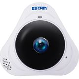 ESCAM Q8 960P 360 Degrees Fisheye Lens 1.3MP WiFi IP Camera  Support Motion Detection / Night Vision  IR Distance: 5-10m(White)