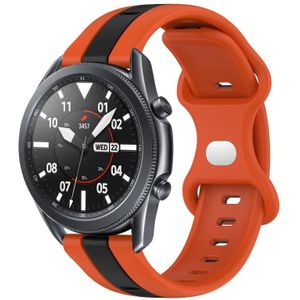 Voor Samsung Galaxy Watch3 45 mm 22 mm vlindergesp tweekleurige siliconen horlogeband (oranje + zwart)