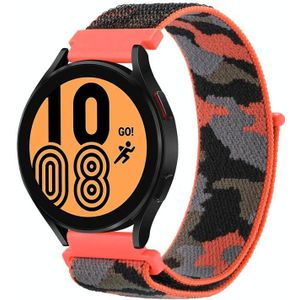 Voor Samsung Galaxy Watch5 40 mm / 44 mm / Watch5 Pro Camo Nylon Loop horlogeband (oranje camouflage)