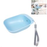 Pet Square Bowl Drinking Head Cat Portable Accompanying Cup Dog Drinking Fountain(Blue)