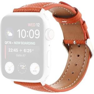 Small Waist Cross Texture Leather Replacement Watchbands For Apple Watch Series 6 & SE & 5 & 4 40mm / 3 & 2 & 1 38mm(Orange)