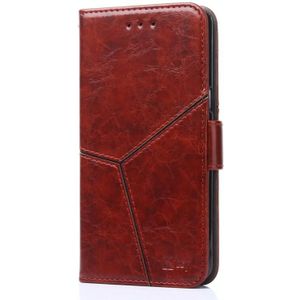 Geometric Stitching Horizontal Flip TPU + PU Leather Case with Holder & Card Slots & Wallet For iPhone 7 Plus / 8 Plus(Dark Brown)