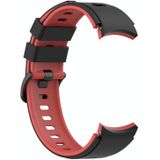 Voor Samsung Galaxy Watch4 Classic 42mm / 46mm Two-Color Silicone Strap Watchband (zwart rood)